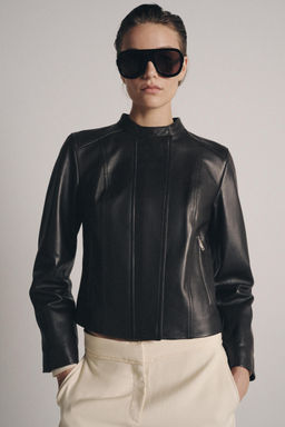 CHAQUETA PIEL 100% ZW COLLECTION LIMITED EDITION / Marr?n oscuro - Zara фото 2