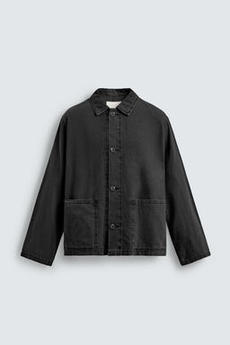WASHED COTTON/LINEN OVERSHIRT - Zara фото 7