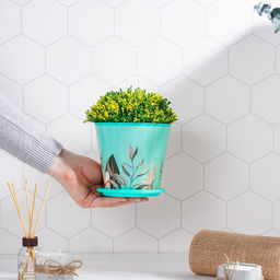 Цена за 2шт. Горшок для цветов Доляна Тропический лес, 800 мл, цвет зелёный