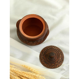 Горшок для запекания с крышкой «Лоли», декор, красная глина, 600 мл, микс