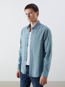 Regular Fit Uzun Kollu Erkek Jean G?mlek