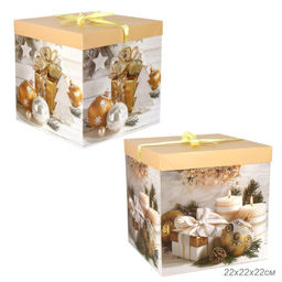 Цена за 12 шт. Коробка подарочная 22x22x22 см складная / 125-M /уп 12/480/Новый год - Галеонтрейд фото 6