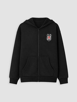 Kap??onlu Be?ikta? Erkek ?ocuk Fermuarl? Sweatshirt
