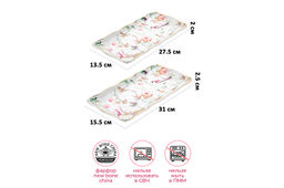 Набор 2 блюд 27,5*13,5*2 см + 31*15,5*2,5 см Певчие птички NEW BONE CHINA, фарфор - Elan gallery фото 2