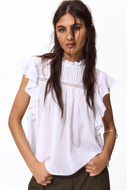 Frill-trimmed blouse - H&m фото 3