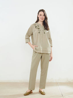 Beli Lastikli Keten Kar???ml? Kad?n Pantolon