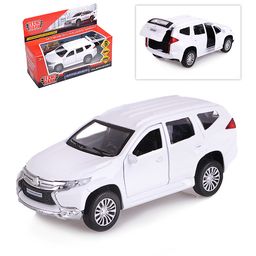 Машина металл Mitsubishi Pajero Sport, 12см, (открыв. двери, белый) инерц, в коробке