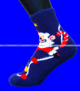 Цена за 10 пар. AMIGOBS носки женские НОРКА "НОВОГОДНИЕ ПУШИСТИКИ"