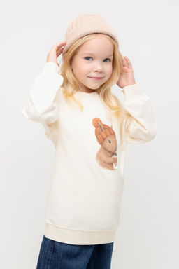 КР 302670/молочный джемпер (свитшот) для дев