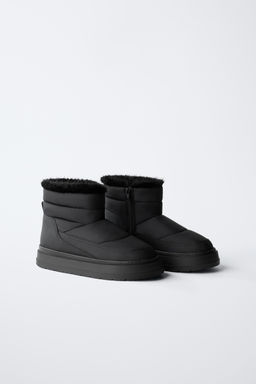QUILTED FAUX FUR ANKLE BOOTS - Zara фото 2
