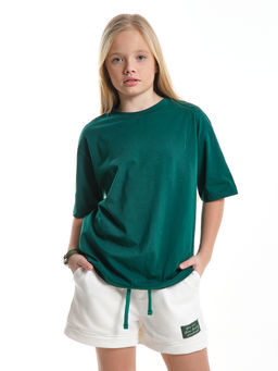 Футболка фисташковая детская хлопок подросткам 22-7627 фисташковый - Mini maxi фото 13