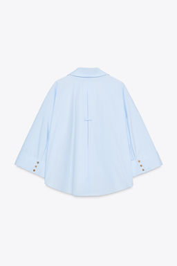 WIDE-SLEEVE POPLIN SHIRT - Zara фото 17