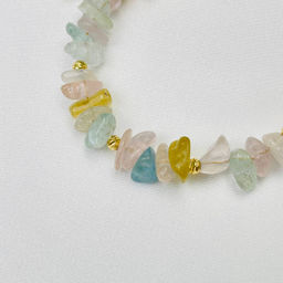 Браслет из Берилла микс с цепочкой - Радуга самоцветов фото 5