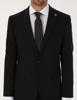 Siyah Slim Fit Tak_m Elbise