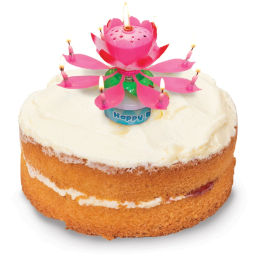 Цена за 5 шт. Свеча для торта раскрывающийся цветок "Салют" (8 свечей), Розовый