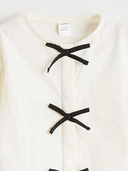 Bisiklet Yaka Fiyonk Detayl? K?z Bebek G?mlek