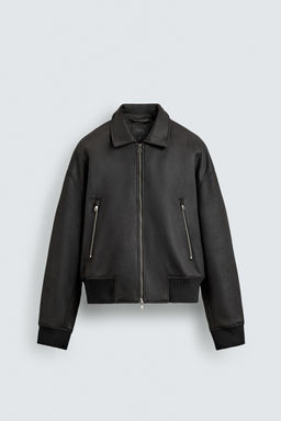 LEATHER EFFECT BOMBER JACKET - Zara фото 7