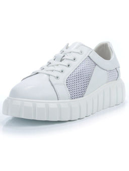 03-PDA93-1 WHITE Полуботинки спортивные женские (натуральная кожа, сетка) - No name фото 5