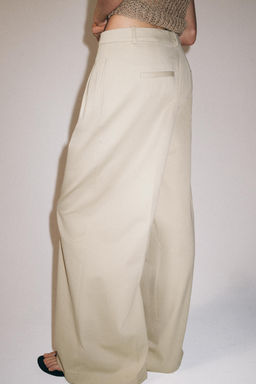 ZW COLLECTION PLEATED WIDE-LEG TROUSERS - Zara фото 15