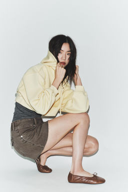 LEATHER BALLET FLATS WITH BOW