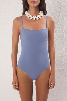 Trendyolmilla Mavi Kare Yaka Dokulu Regular Mayo TBESS25MA00120 фото 4