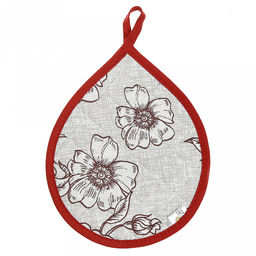 Кухонный комплект "Парадиз": прихватка-варежка 15х30см + прихватка 20х25см форма "Капелька", рогожка 171г/м2, хлопок 100%, наполнитель - ватин 280г/м2, на пластмассовом подвесе, "Домашняя мода" (Россия)