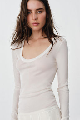 TOP PUNTO EXTRAFINO / Blanco - Zara фото 2