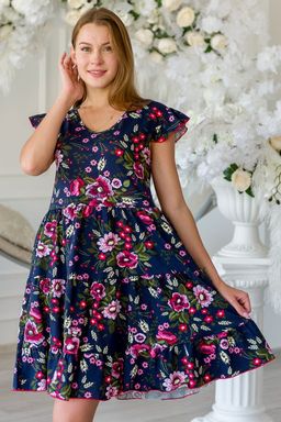 Платье женское из кулирки Люси малиновый колос - Амадэль фото 6