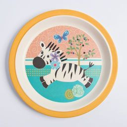 Набор детской бамбуковой посуды Зебра, тарелка, миска, стакан, приборы, 5 предметов - Simaland фото 4