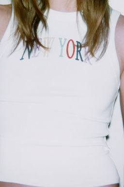 EMBROIDERED SLOGAN TOP - Zara фото 17