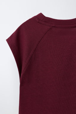 CAMISETA B?SICA MANGA RANGL?N / Burgundy - Zara фото 4