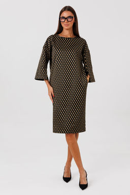 Платье Lars Style 1127 черно-золотой принт