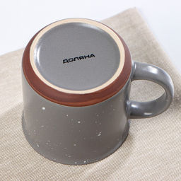 Кружка керамическая Доляна Клео, 330 мл, цвет серый  фото 2