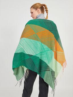 Большой  платок в стиле арт-деко в составе шерсть