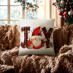 Наволочка декоративная новогодняя «Этель. Joy» 43×43 см, велюр