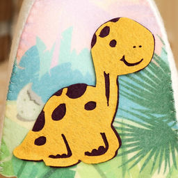 Шапка для бани детская с аппликацией динозавра Лео, войлок - Simaland фото 2