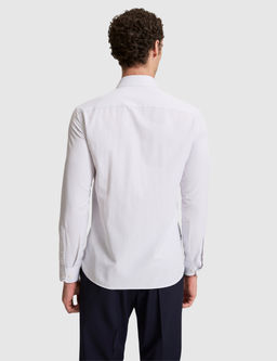 Gri Kareli Slim Fit Uzun Kollu G_mlek
