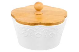 Банка д/печенья 14,8*14,8*11,5 см 760 мл Белый узор с дерев. крышкой - Elan gallery фото 10