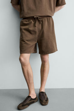 BERMUDA JOGGER B?SICA LAVADA / Marr?n - Zara фото 5