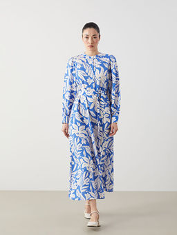 Hakim Yaka Desenli Elbise