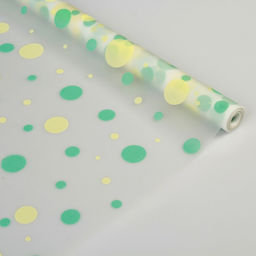 Пленка для цветов и подарков, матовая Конфетти тиффани-кремовый 0.6 х 8.2 м, 35 мкм