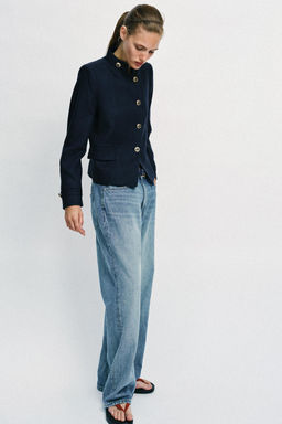 BLAZER ENTALLADA BOT?N DORADO / Marino - Zara фото 4