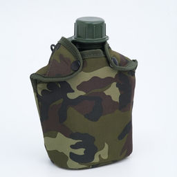 Фляжка армейская походная Adventure, 1 л, для воды, с котелком, пластиковая, зелёная