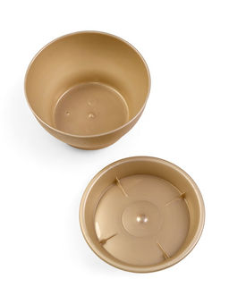 Цена за 3 шт. Горшок для цветов «Фиалочка», 800 мл, d=14 см, h=8 см, пластиковый, бежевый