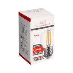 Цена за 2 шт. Лампа светодиодная Luazon Lighting шарик, G45 , E27, 2 Вт, 3000К, прозрачная