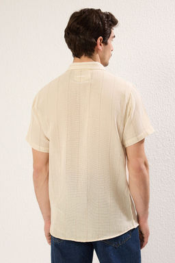 TRENDYOL MAN Premium Siyah Regular Fit Cizgili Dokulu Yazl?k Gomlek TMNSS23GO00063 - Trendyolmilla фото 6