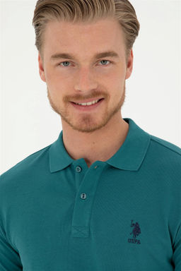 U. S. Polo Assn / Мужская темно-зеленая базовая футболка - U.s. polo assn фото 2