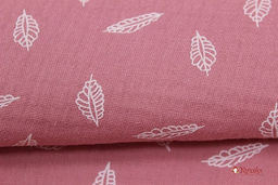 Муслин двухслойный с эф.жатости Листочки цв.винтажная роза, ш.1.42м, хлопок-100%, 120гр/м.кв - Купава фото 6