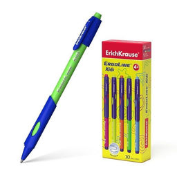 Ручка шарик. ErichKrause ERGOLINE KIDS ULTRA GLIDE TECHNOLOGY синий 0,7 мм ассорти кругл. корп. грип