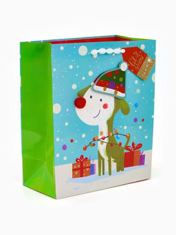 Набор подарочных пакетов «Новый год», 3 шт., голография, с шильдиком и объёмным декором, 25×30.5×12.5 см